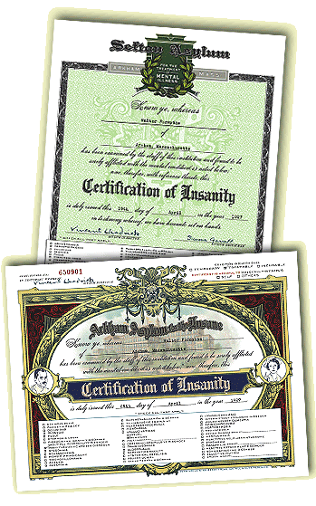 Certificates of Insanity